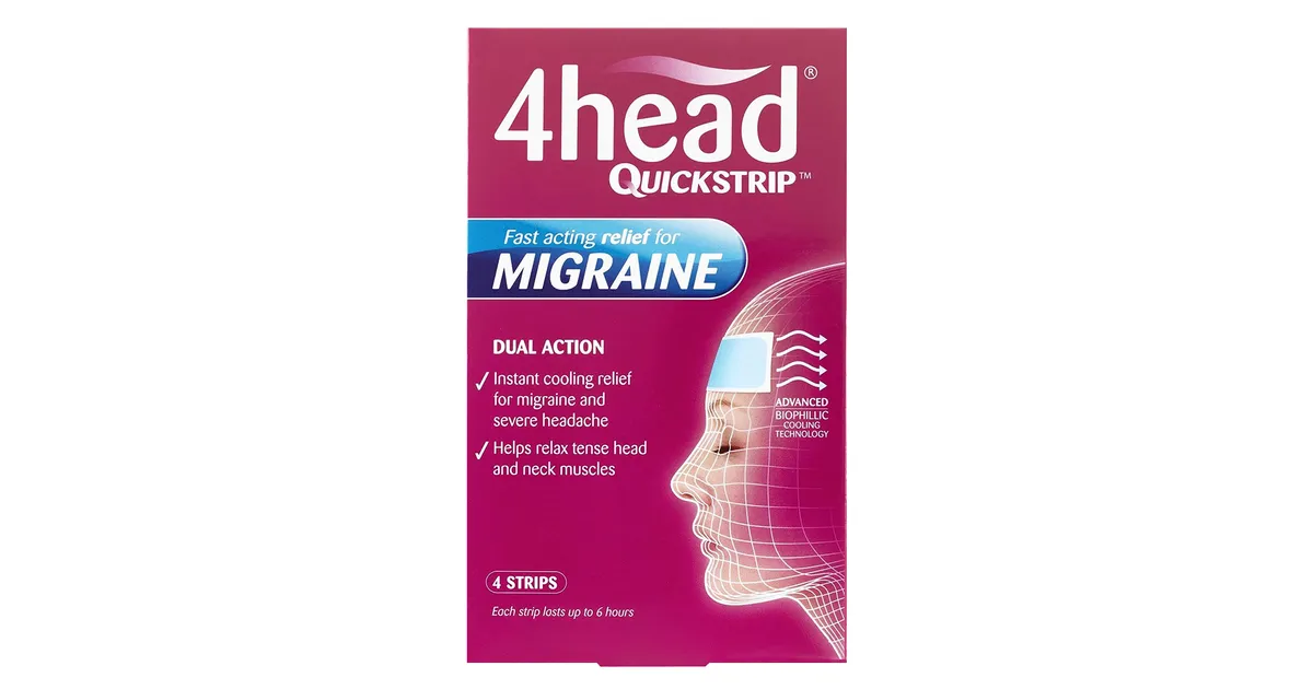 4Head Quickstrip Fast Acting Relief For Migraine 4 Strips