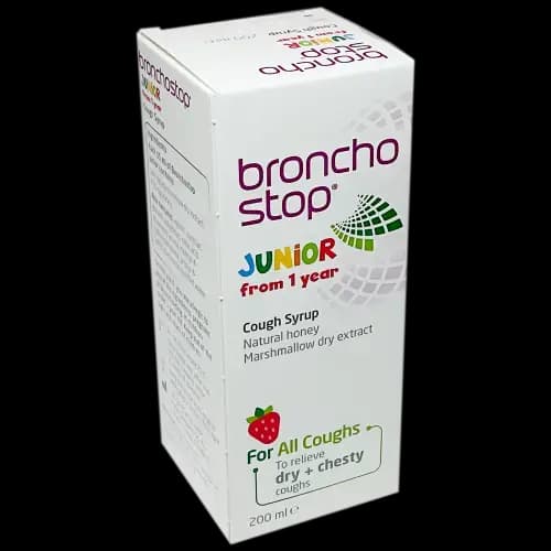 Broncho Stop Junior From 1 Year Cough Syrup For All Coughs Dry + Chesty Coughs 200ml