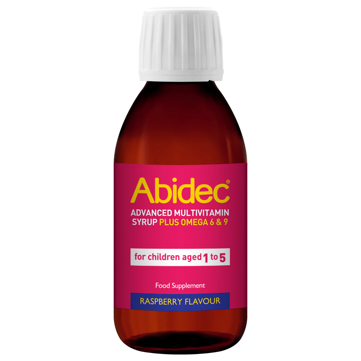 Abidec Advanced Multivitamin Srup Plus Omega 6&9 For Ages 1Yr To 5 Yr 150ml Raspberry Flavour